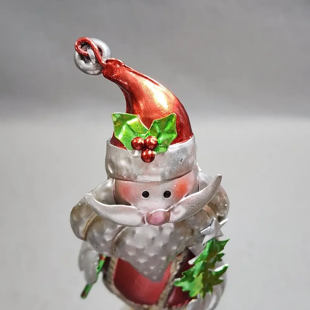 Handcrafted Santa Clause Metal Holiday Wine Bottle Stopper Topper Pier 1 NIP